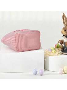 1pc Cute And Fresh Easter Bunny Basket Easter Egg Hunts,Easter Gift Goodie Bags,Easter Party Give Gifts Favor Supplies,Birthday Gift Valentine's Day Gift - Multicolor - View 8