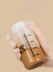 1 个加厚带刻度瓶，透明药品/咖啡/牛奶/液体储存罐，宽口 - 白色 - 查看 4