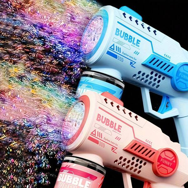 LED Seifenblasenmaschine Spielzeug, Outdoor Party Spiele, geeignet für 3-12 jährige Jungen, Weihnachts- und Ostergeschenke (Seifenblasenflüssigkeit und Batterien nicht enthalten)