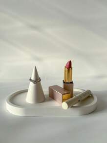 1 pieza Molde de silicona en forma de bandeja elíptica para hacer manualidades con resina, decoración del hogar, plataforma de exhibición de joyas, molde artesanal para yeso