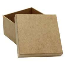 Kit 5 - Plain Organizer Box BUY 5 PAY 3 - Square, Gift, Model - Raw MDF Shoe Cover - Màu be - Xem 4