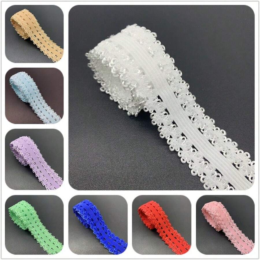 2yards/Lot 20mm Lace Elastic Ribbon Fold Over Spandex Elastic Band For Sewing Lace Trim Waist Band Garment Accessory