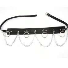 1pc Retro American Women's Dark Chain Punk Belt, Versatile Decoration For Dresses, Jackets, Y2K Retro Style, Braided Waist Belt, Personalized Accessory For Pants/Skirts