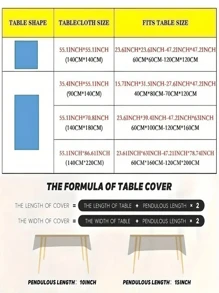 1 pezzo Tovaglia con design floreale di luna e lanterna, semplice e fresca, molto adatta per raduni familiari, decorazioni per tavoli da pranzo e decorazioni per le festività - Multicolore - Visualizzare 3