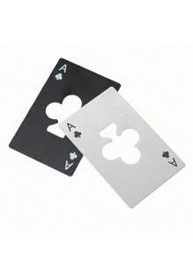 2pcs Wine Bottle Opener, Playing Card Shaped Bottle Opener, Stainless Steel Credit Card Size Beer Bottle Opener Cap Opener For Your Wallet Wedding Party Groomsmen Bridesmaid Gifts, Stainless Steel Multipurpose Bar Tool For Home, For Outdoor, Camping, Gift For Father - Multicolor - View 18
