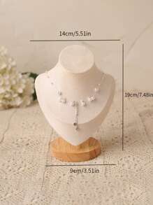 Jewelry Counter Display Props, Ring, Bracelet, Necklace Display Stand, Neck Form Model, Necklace Rack, Jewelry Storage Rack Back To School - Rice Velvet - View 16