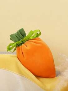 2 件复活节彩蛋兔子胡萝卜袋、复活节派对糖果袋、礼品包装袋、胡萝卜礼品袋、胡萝卜束口袋、复活节派对天鹅绒包装袋、复活节