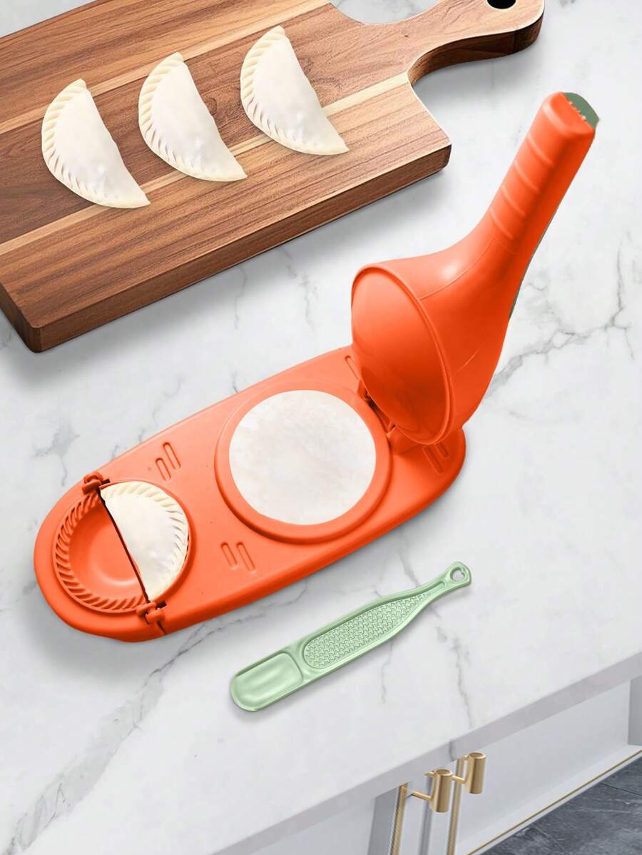 2 In 1 Dumpling Dough Press Maker With Meat Spoon - Manual Plastic Kitchen Accessories & Tools - Material, Set Of 2 - Dumpling Mold - View 1