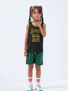 2 Peças Camisa de Basquete Personalizada para Meninos, Nº 23, Time Lakers, Uniforme de Basquete Infantil Personalizado, Regata de Verão, Conjunto de Basquete Personalizado para Meninos, Camisa de Time de Basquete Personalizada, Regata Personalizada com Texto, Camisa de Basquete para Meninos, Uniforme de Basquete Preto, Nº 23 Camisa de Basquete, Uniforme de Basquete, Uniforme de Basquete Preto, Camisa de Time de Basquete Personalizada, Conjunto Esportivo para Meninos, Uniforme Esportivo Preto, Camisa de Basquete Escolar Personalizada - Preto - Visão 11