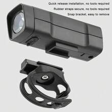 1pc Bicycle Front Light, USB Rechargeable Illumination Lamp, Bright Flashlight For Night Riding, Cycling Equipment For Mountain Bike - Black - View 5