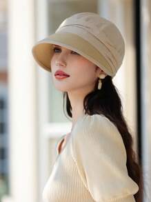 1 件女士春季新款太阳帽，夏季透气弧形帽檐帽子，百搭高端感遮阳帽，户外旅行轻便紧凑型防晒帽，适合春夏季日常外出、散步、购物、海滩、约会、聚会、户外活动 - A - 查看 4