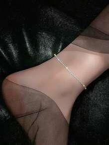 1 pieza Pulsera tobillera lujo con diseño de diamante de imitación para mujeres para decoración diaria