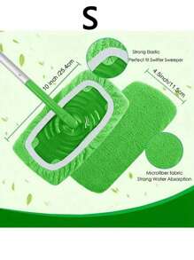 4 件装可洗超细纤维拖把垫，适用于干湿地板清洁，易于安装，必备家居清洁用品，园艺工具 - 彩色 - 查看 9