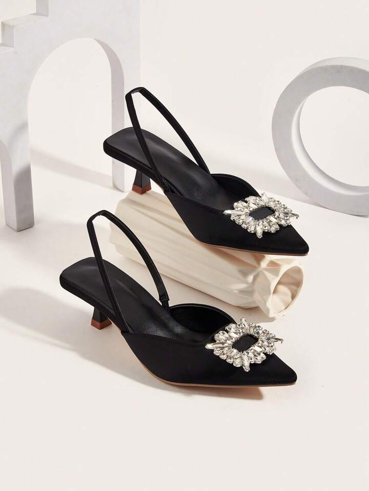 [OPEN YY]BUCKLE POINTY HEELS★新作・25SS★韓国ファッション★ OPEN YY] BUCKLE POINTY HEELS, CHARCOAL 正規品 韓国ブランド