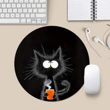1pc Funny & Cute Mouse Pad, Round Office Desk Mouse Pad With Anti-Slip Rubber Base, Mini Travel Mouse Pad For Laptop, Computer, Home, Office, Study & Gaming, 7.8"*7.8"*0.08" - Multicolor - View 3