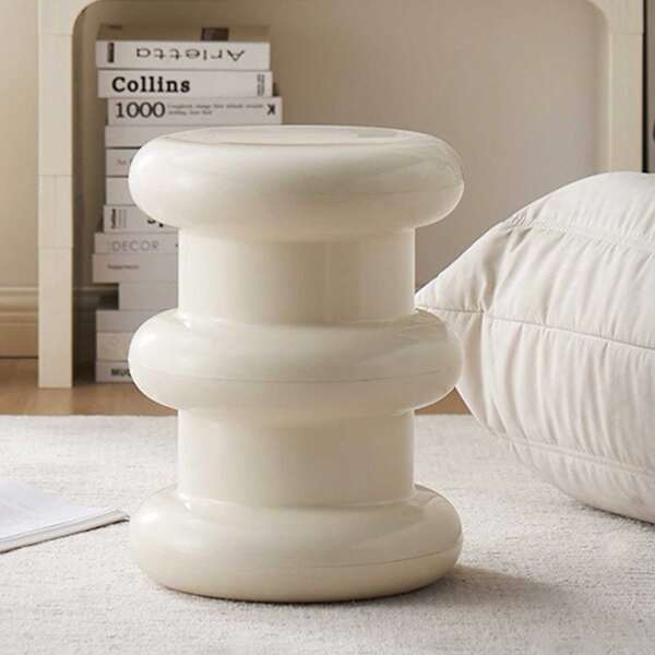Round Stool, Small Side Table Accent Table, Shoe Stool, Multi-Functional Household Stool/Table For Bedroom Living Room Entryway