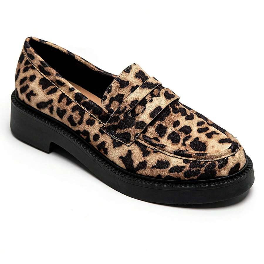 Fashionable Versatile Casual Everyday Leopard Print Loafers - LEOPARD - View 1