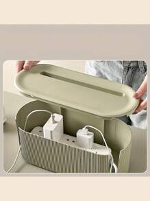 Multifunctional Nordic Style Plastic Cable Management Box, Desktop Organizer, Suitable For Wire Organization And Storage, Large Capacity For Hiding Sundries, Dustproof And Insulated Design, Suitable For Office Desks, TVs, Computers, USB Hubs And Power Strips, Space-Saving Home Organization Solution.