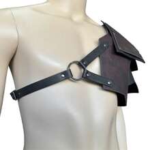 Medieval Shoulder Armor, Viking Style, Retro Middle Ages Knight Shoulder Pauldron, Suitable For Cosplay, Masquerade Parties - Coffee - View 5