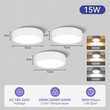 Luz empotrada para techo, Foco LED para decoración del hogar, Foco moderno para sala de estar, dormitorio, pasillo, baño, gabinete de cocina, tienda, hotel. Disponible en negro/blanco/dorado, en blanco cálido/neutro/frío, en 5W/10W/15W/25W. - Downlight de montaje en superficie - Ver 89