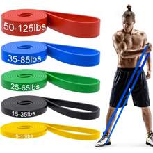 Bandas de asistencia para dominadas, bandas de resistencia, set de bandas de asistencia para dominadas para hombres y mujeres, bandas de ejercicio y entrenamiento, estiramiento corporal, fisioterapia, entrenamiento muscular - Negro - Ver 6