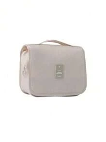 1 pieza Bolsa de maquillaje con gancho, bolsa de artículos de tocador multiusos, bolsa de almacenamiento de baño, bolsa organizadora de maquillaje, soporte para brochas, bolsa de tocador colgante, bolsa de cosméticos, bolsa para datos, bolsa de equipaje, bolso, bolsa de ropa interior, bolsa de zapatos, bolsa organizadora de ropa, bolsa organizadora de cuidado de la piel, bolsa organizadora de viaje, almacenamiento de baño, adecuada para lápiz labial, brochas de maquillaje, bolígrafos de maquillaje, sombra de ojos, espejo, delineador, brillo de labios, productos de cuidado de la piel, cepillo de dientes, vaso para cepillo de dientes, jabón, champú, peine, reloj, teléfono, collar, joyas, productos digitales de vuelta a la escuela