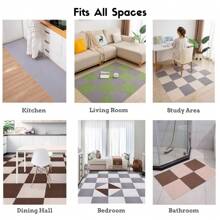 10/20/30 件机制聚酯纤维地毯砖，30 厘米 X 30 厘米，条纹图案，防滑，轻质，防水，簇绒编织，柔软住宅，无缝外观 - 彩色 - 查看 12