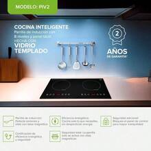 AVERA Parrilla de Induccion Electrica de 2 Zonas 2000W, con Temporizador (Empótrala en Casa o Llévala a cualquier lugar) Seguridad, Pantalla LCD, Controles Touch, Portatil, Ahorro de Energia, PIV2 - Tipo de Enchufe A USA (110-127V) - Ver 3