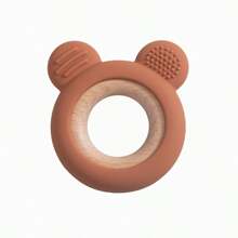 1Piece Silicone Teether Wooden Ring Toy Baby's Cute Bear Shape Teething Toys Travel Accessories Teethers For Babies Newborn Infant Bathing Teether Colorful And - Multicolor - View 11