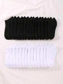 1/4/5/6/8/10 Pairs Thick Women's Winter Socks, Fashionable, Casual, Comfortable, Breathable, Odor Proof, Outdoor Sports, Running, Fitness, Compression Knee Socks, Black And White High Tube Socks For Business And Leisure Vacations - Multicolor - View 5