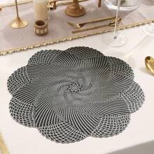 1 pièce/4 pièces/6 pièces Sets de table décoratifs à pétales rotatifs, imperméables, résistants à la chaleur, antidérapants, sets de table en PVC pour la salle à manger, les fêtes, les mariages, la décoration des vacances
