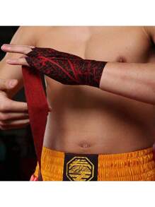 زوج واحد / 2 قطعة ضمادة مرنة متعددة الألوان للفنون القتالية والملاكمة وملاكمة الوسط ورياضة الموأي تاي - أحمر وأبيض وأصفر وأخضر، لوازم الجيم، شرائط رياضية