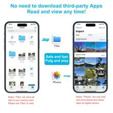 SD-kaartlezer compatibel met iPhone, geheugenkaartlezer met dubbele sleuf voor SD/TF-kaart Plug and Play Trail Game Camera SD-kaartviewer Lightning naar MicroSD-kaartcamera-adapter compatibel met iPad Geen app vereist
