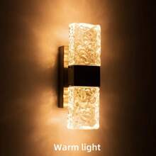1 Pc Modern Crystal LED Wall Light, Warm White Polish Gold Metal Semi-Flush Mount Lighting Fixture With Installation Hardware, Hard-Wired, Suitable For Living Room, Bedroom, Hallway - 110V-240V