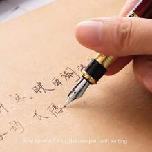 Metal Ink Fountain Pen 530 Golden Carving Mahogany Luxury Business School Student Office Supplies Fountain Pen New Ink Pen Back To School - Burgundy - View 5