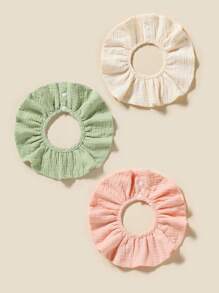 3 pièces/set bavoirs ronds pour bébé, bavoirs d'écoulement pour nouveau-nés, bavoirs d'alimentation absorbants en coton pour bébé