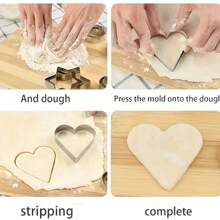 3pcs/12pcs Stainless Steel Cookie Cutter Mold Set - Christmas, Halloween, Thanksgiving Theme - Heart, Circle, Star, Flower Shapes For Baking And Cookie Making