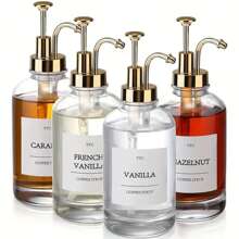 1pc 500ml/17oz Glass Coffee Syrup Dispenser Set With Pump Head & Funnel, Pump Action Dispenser Kit - Multicolor - View 7