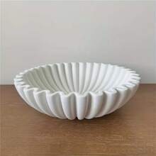 Molde de silicone em formato de flor grande/médio, molde de silicone para vaso de flores ondulado para decoração de casa, molde para tigela de armazenamento