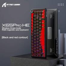 FREEWOLF ATTACK SHARK X65PRO HE Rapid Trigger-toetsenbord, magnetisch toetsenbord, 0,01 mm RT-nauwkeurigheid gamingtoetsenbord met C01PRO-spiraalkabel, magnetische schakelaar, tri-mode, 0,125 ms latentie, 8K pollingsnelheid, voor gamers