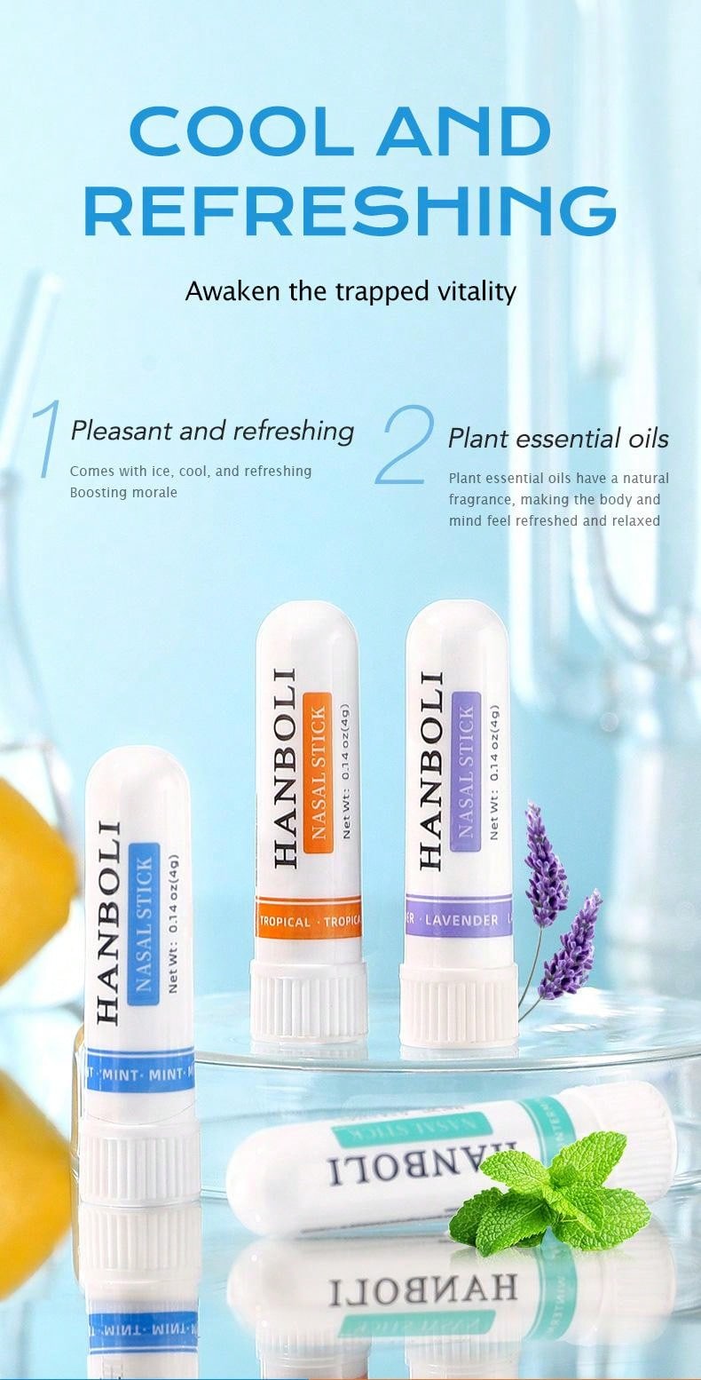 Nasal Stick (4 Pack) | Vapor Flow Technology | Better Breathing + Natural Focus | Cool Refreshing Sensation | Premium Essential Oils + Menthol Inhaler