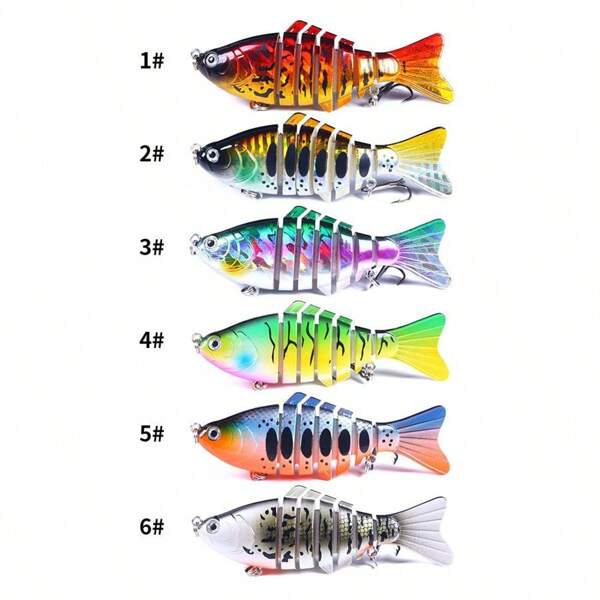 5 Stück/Set Köderbait, Sinkender mehrteiliger Angelklassiker realistische Köder Set, Künstlicher Köder aus Hecht mit Mehrgelenken für das Meeresfischen auf lange Distanz