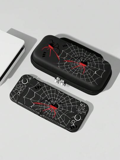 1pc Spider & Spider Web Pattern Protective Case, Compatible With Switch 2/Switch NS/Switch OLED/Lite, Compatible With Switch/Switch 2 Gaming Console Accessories, Protect Your Gaming Device, Best Gift Compatible With Switch Players