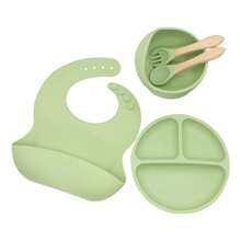 1/4Pcs Custom Engraving Name Silicone Tableware Set, Personalized Fork Spoon Bowl Plate, Feeding Set, Baby Shower Gift - Style a - View 10