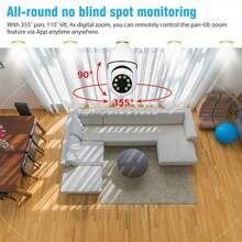 Cámara de seguridad con bombilla inalámbrica 1080P inalámbrica panorámica de 360 grados cámara de monitoreo de bombilla para el hogar de alta definición inteligente 1080P cámara de monitoreo de mascotas WiFi de alta definición, función de detección de movimiento de visión nocturna de audio bidireccional control de aplicación - Multicolor - Ver 8