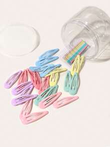 34 Pcs Basic Hair Clip Set, Candy Color Water Drop BB Clips And Colored Hairpins