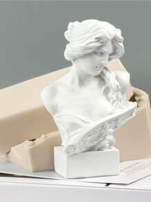 1 件优雅欧式钢琴女孩与大卫雕像，树脂艺术雕塑，适合家居装饰、客厅、书架和电视柜，是送给艺术爱好者的独特礼物 - 白色 - 查看 6