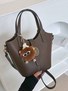 Bucket Bag, Fashionable Market Tote, Korean Style Shoulder Bag For Commuting & Shopping