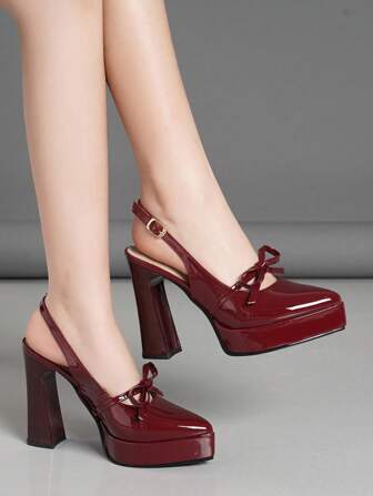 Dampumps med hög klack och urringning, superhög klack, finns i rosa, aprikos, vit, svart, röd, silver, guld, moderiktig