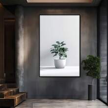 Potted Plant With Shiny Green Leaves. Large Wooden Framed Wall Painting Artist Home Decoration Oil Painting - Bedroom, Bathroom, Living Room, Office, Kitchen, Christmas Gifts - 1 Piece - 彩色 - 查看 2